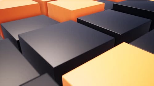 Schwarze und orange Boxen Moderne Verpackung für digitales Tapetendesign