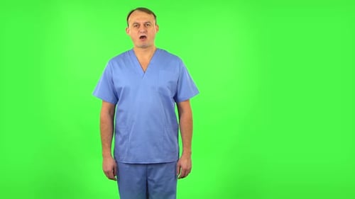 Medical Man Disappointedly Says Oh My Good. Green Screen