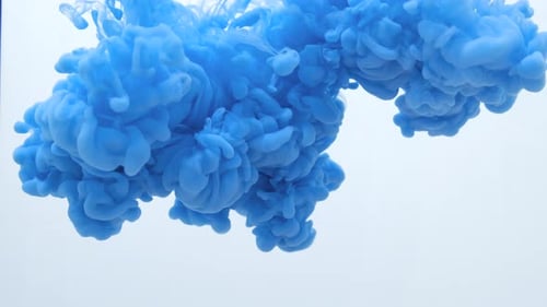 Blue Ink Swirling in Water, Abstract Footage