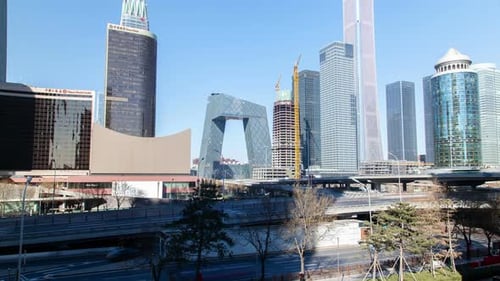 Beijing Business District at Chinese Buildings Timelapse