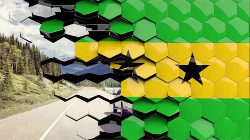 Geometric Hexagon Tile Transition with Alpha