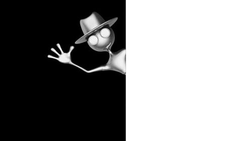 3D Silver Man Show Ads Looped on White