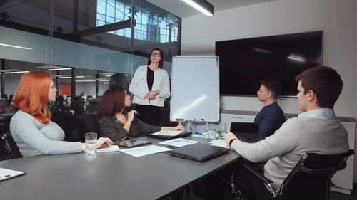 Business Meeting Presentation in a Modern Office