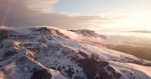 Beautiful Mountain Sunset Winter Mountain Landscape