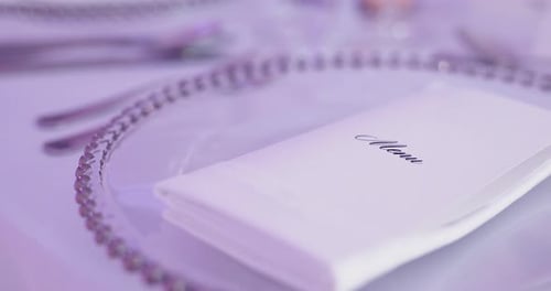 Elegant Wedding Table Setting with Menu