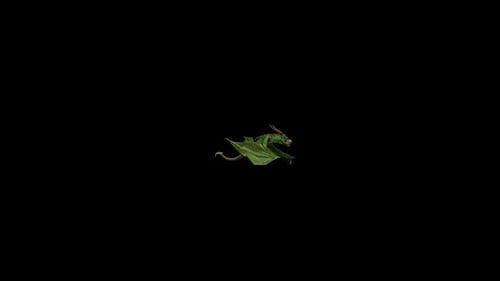 Green Dragon Flying Majestic Animation