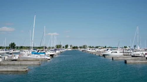 Yacht and Sailboats Moored at the Quay
