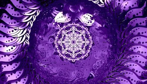 Dynamic Purple Abstract Mandala Kaleidoscope Background