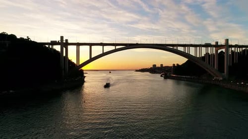 Bridge Traffic at Sunset