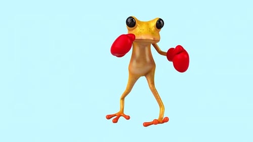 Lustiger 3D-Cartoon-Frosch mit Alpha-Kanal