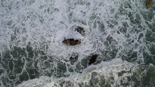 Epic Storm Texture at Sea Filmed on a Drone in the Sunset