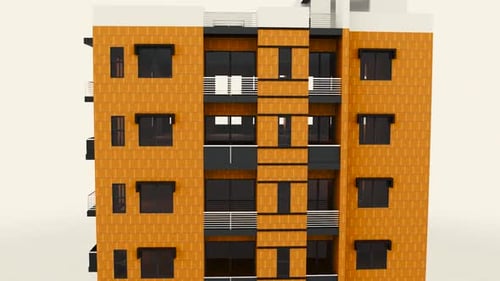 Animated 3D model of the multi storey building