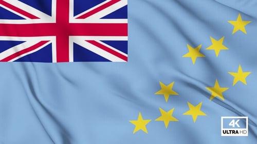Tuvalu Flag Waving in Realistic Fabric Animation