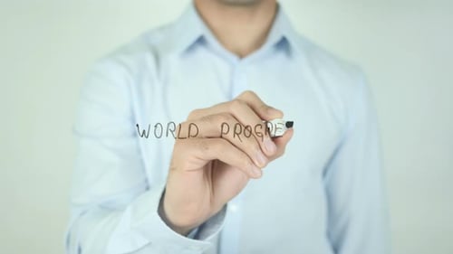World Progress, Writing On Transparent Screen