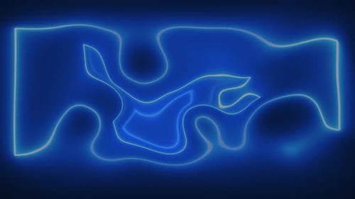 Abstract Blue Neon Wavy Glowing Lines Background Animation