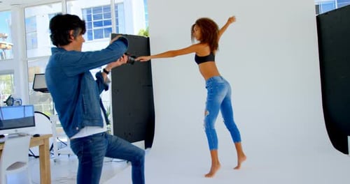 Female Model Posing for A Photoshoot in The Studio 4k