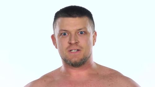 Man's Face Changes From Anger to Happiness