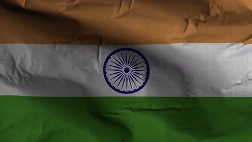 Dynamic Waving India Flag Loop Animation