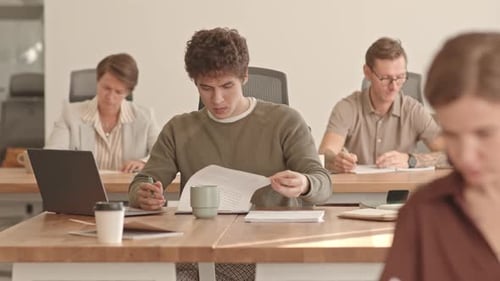 Office Workers Doing Paperwork