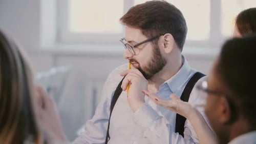 Business Meeting in Bright Modern Office