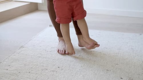 Front View of Parent and Childs Feet