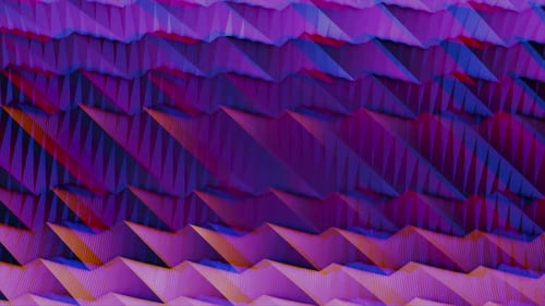 Animation de dégradé ondulé dans les couleurs violettes et roses avec effet anaglyphe