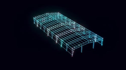 Metal Wire Construction Hologram Rotating 4k