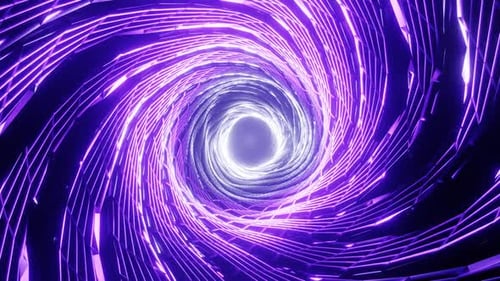 Flight in abstract sci-fi tunnel seamless loop. Futuristic motion graphics, high tech background