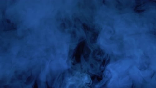 Abstract Blue Smoke Swirls on Dark Background