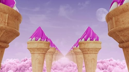 Loop Flying Down the Hallway of Ice Cream on Pink Clouds