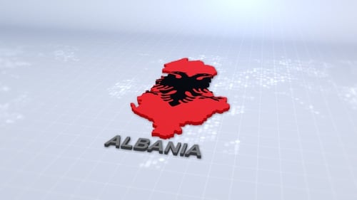 3D Animated Albania Map Flag and Title Reveal