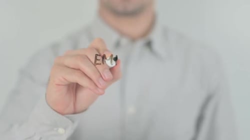 Writing Employee Benefits on Clear Surface