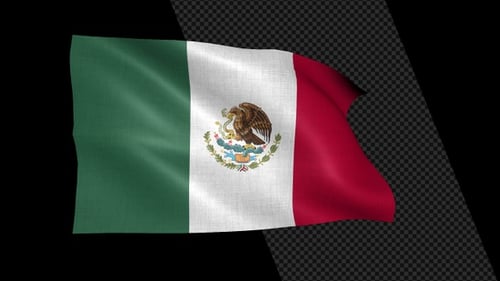 Realistic Waving Mexican Flag Animation