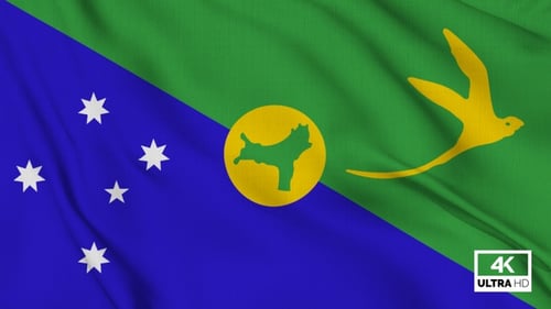 Christmas Island Flag Waving Seamless Loop Background