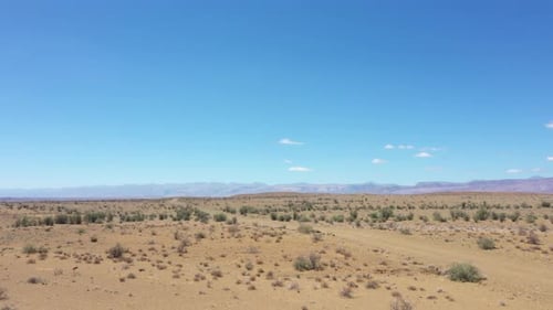 Karoo semi-desert in South Africa, drone fly over low to high