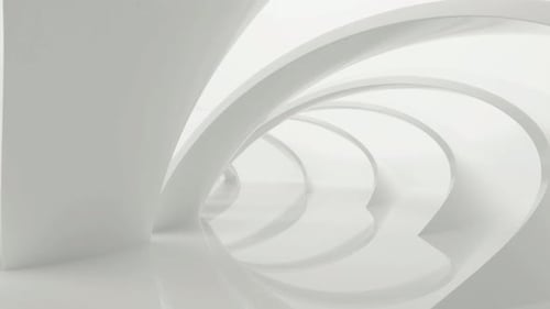 Loop-Animation des Durchgangs durch den weißen Tunnel.