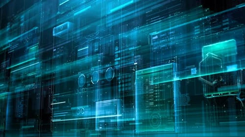 Futuristic Digital Data Interface HUD Technology Background Animation