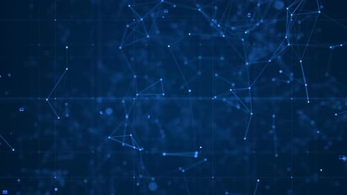 Futuristic Digital Network Background with Connecting Technology Icons