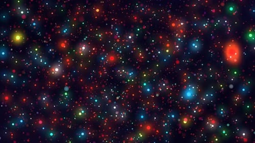 Abstract Colorful Glowing Particles Motion Background