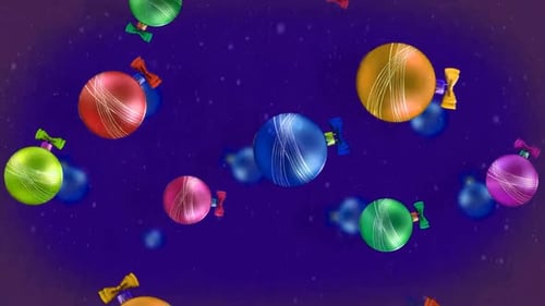 Festive Christmas Ornaments Falling Seamless Loop Background