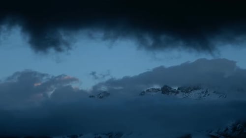Neige, nuages, paysage, Laps de temps