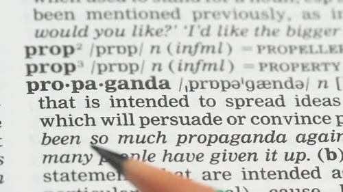 Propaganda, Pencil Pointing Word on Vocabulary in English, Population Persuasion