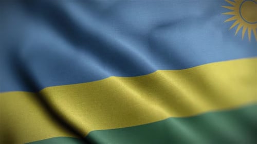 Rwanda Flag Waving Seamless Loop Animation