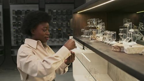 Black Woman in Jewelry Shop