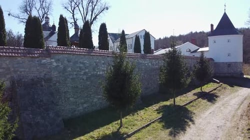 Krehiv Monastery Aerial View Drone, Ukraine