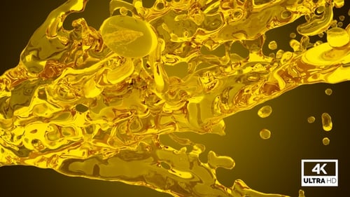 Oil Stream Splash And Pouring