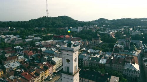 Old European City From a Bird's Eye View