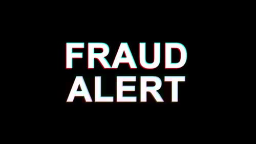 FRAUD ALERT Glitch Effect Text Digital TV Distortion