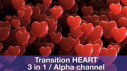 Red Heart Transition Pack with Alpha Channel