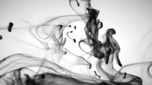 Abstract Black Ink Flowing in Water Background